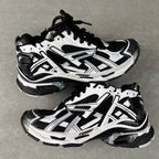 Balenciaga unisex sneakers, white and black with chunky sole, lace-up