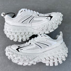 Balenciaga unisex white chunky sneakers with black logo and thick tread sole