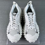 Balenciaga unisex white sneakers back view with BALENCIAGA branding on heel