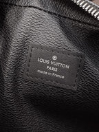 Louis Vuitton Paris leather tag inside bag, made in France.