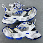 Balenciaga unisex chunky sneakers: white with blue accents, lace-up front