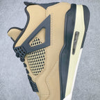 Beige and black sneaker side profile with air window, mesh panel, and white midsole