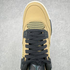 Beige toe cap with black lace-up front and white grid mesh quarter