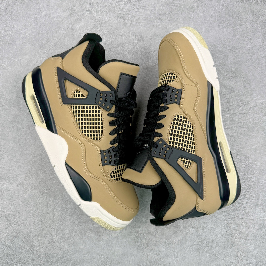 Beige and black low-top sneakers with netted air-window panels and lace-up front