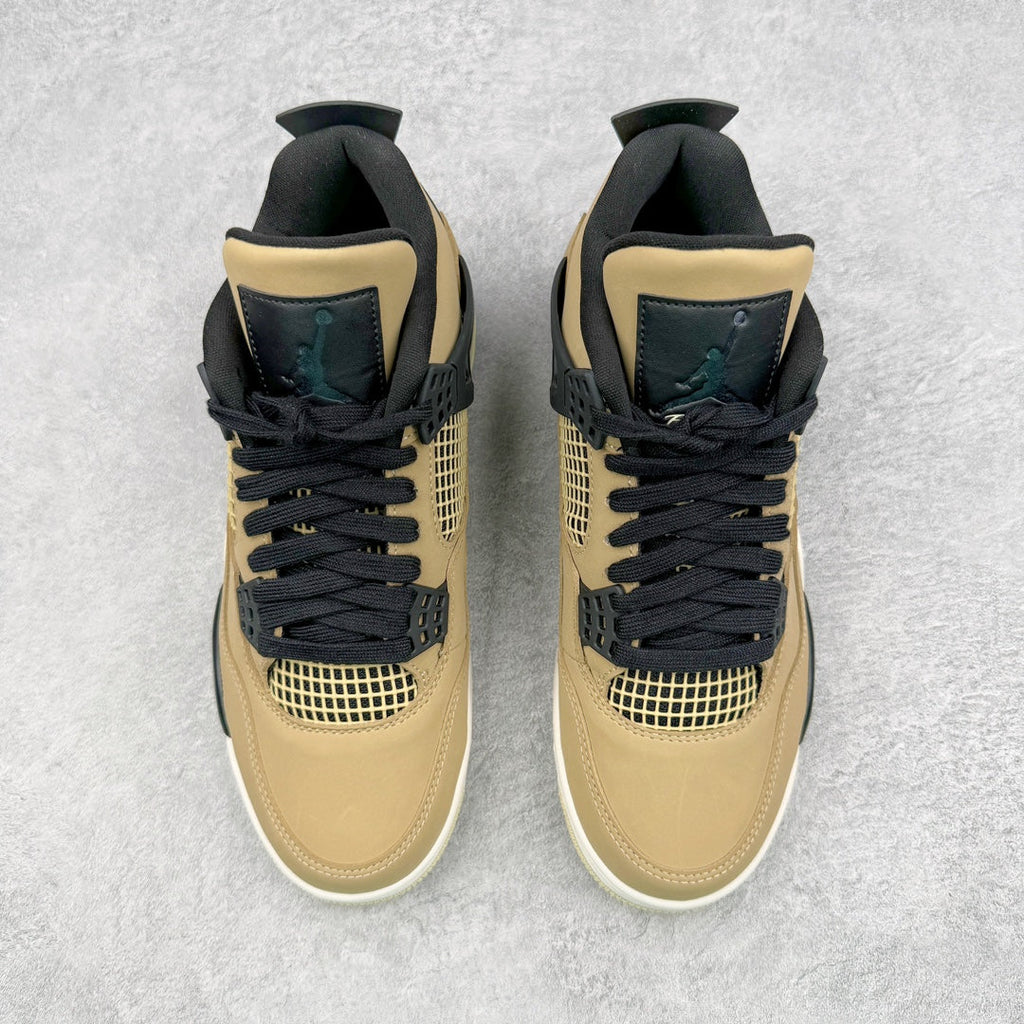 Beige and black low-top sneakers with black tongue, lace-up closure and mesh quarter