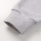 Grey sweatshirt ribbed sleeve cuff