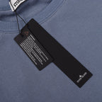 Stone Island crewneck sweatshirt, slate blue, neck tag and hanging size label