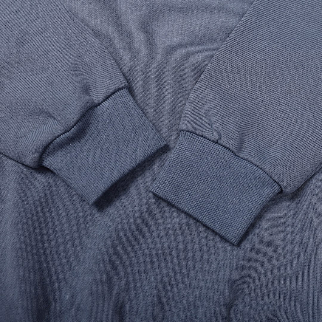 Stone Island crewneck sweatshirt, slate blue, long sleeves with ribbed cuffs