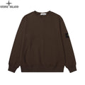 Stone Island crewneck sweatshirt, dark brown, long sleeves and ribbed cuffs