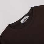 Stone Island crewneck sweatshirt collar with woven brand tag at neckline