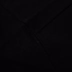Black crewneck sweatshirt fabric close-up, stitched seam