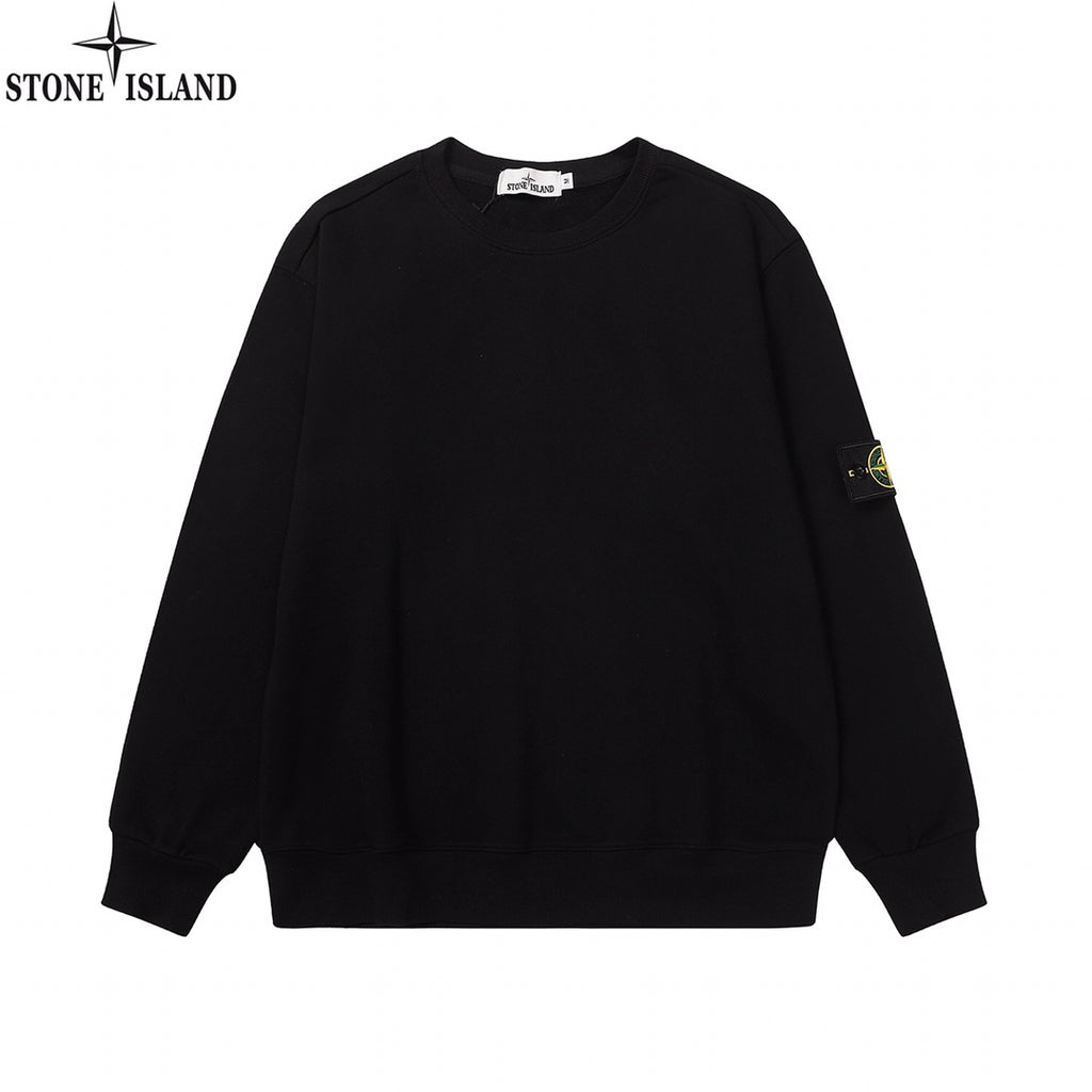 Stone Island black crewneck sweatshirt, long sleeves