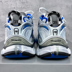 Unisex sneakers heel view with BALENCIAGA logo and size labels on lining