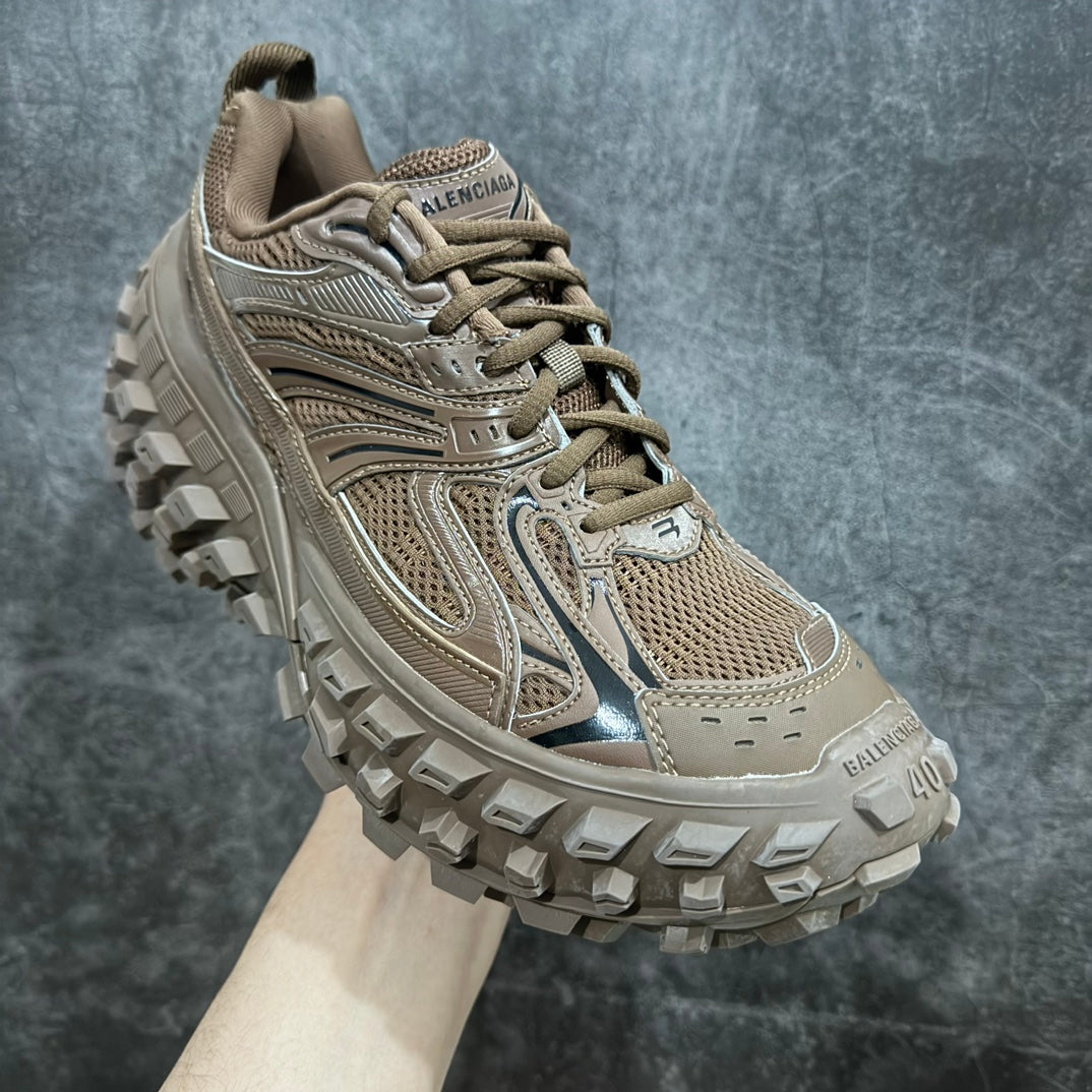 Unisex sneakers with beige mesh and leather panels, BALENCIAGA logo on heel