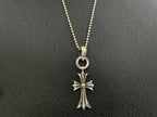 Chrome-tone chain necklace with cross pendant charm