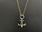 Silver-tone anchor charm necklace with crowned anchor pendant on double chain.