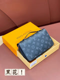 Louis Vuitton monogram zip wallet in dark blue with all-over pattern