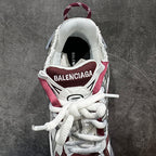 Balenciaga unisex running shoes, white and burgundy, open heel and laces