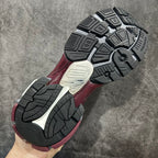 Balenciaga unisex running shoes, white and burgundy, outsole tread view