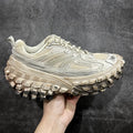 Balenciaga unisex sneakers, off-white mesh upper with chunky lug tread sole