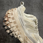 Balenciaga unisex sneakers outsole view, off-white shoe with deep square lug traction