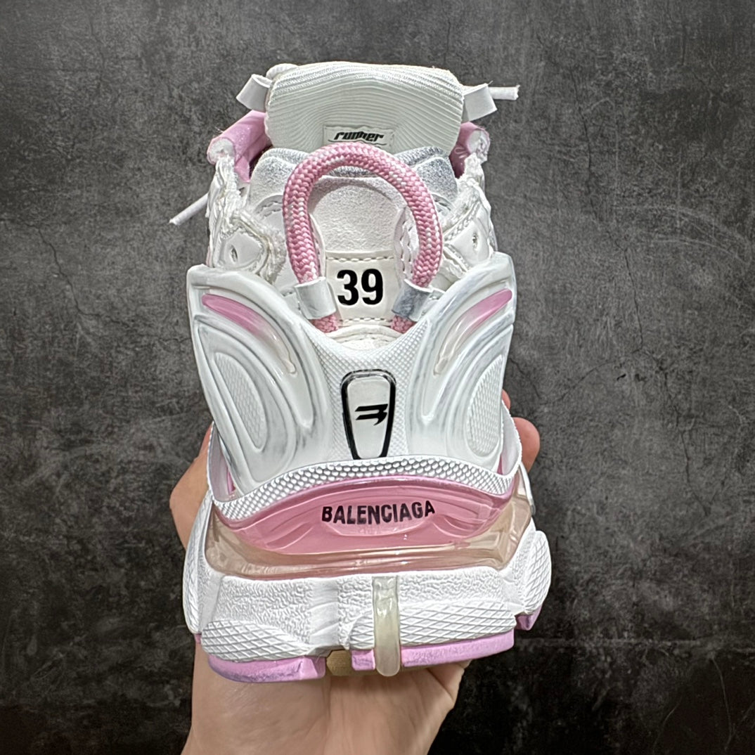 Balenciaga unisex sneaker heel with size tag 39 and pink trim