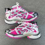 Balenciaga Runner sneakers, white/pink/black lace-up with sculpted midsole and grip sole