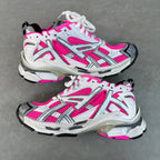 Balenciaga Runner sneakers, white/pink/black lace-up with chunky sole