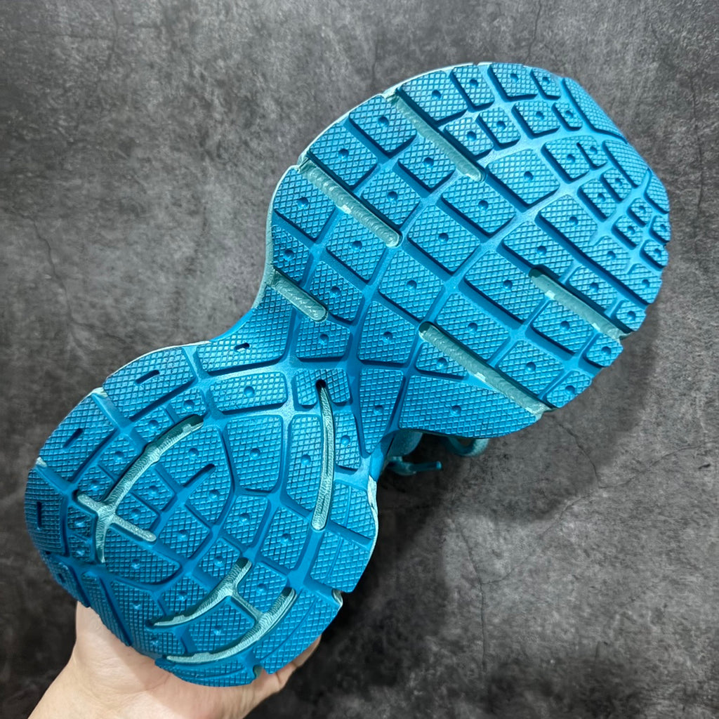 Balenciaga unisex sneakers, bright blue treaded rubber outsole with traction pattern