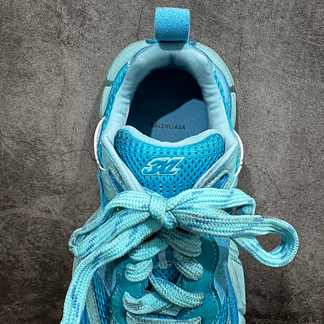 Balenciaga unisex sneakers, bright blue interior with BALENCIAGA logo on tongue
