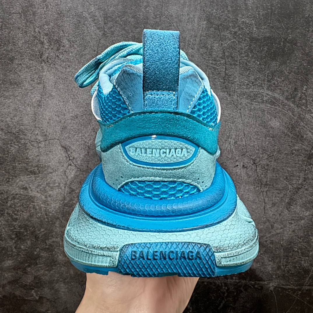 Balenciaga unisex sneakers, bright blue heel tab with BALENCIAGA logo patch