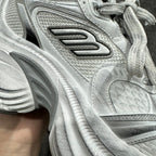 Unisex sneakers, silver textured panels with lace-up eyelets and sculpted sidewall