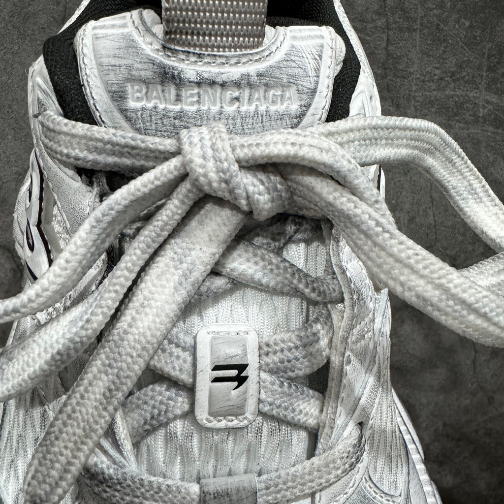 Unisex sneakers, lace-up tongue with Balenciaga logo and textured fabric lining
