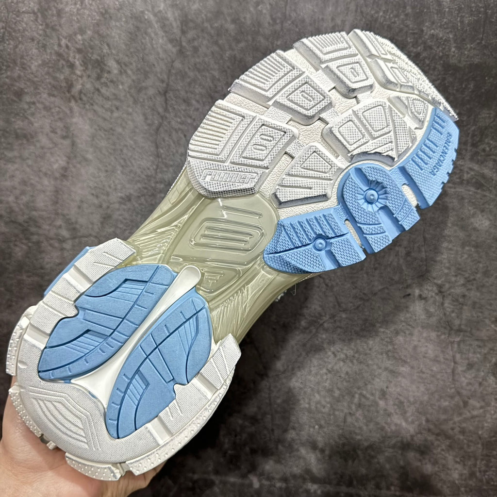 Balenciaga unisex sneaker outsole with blue and white tread pattern