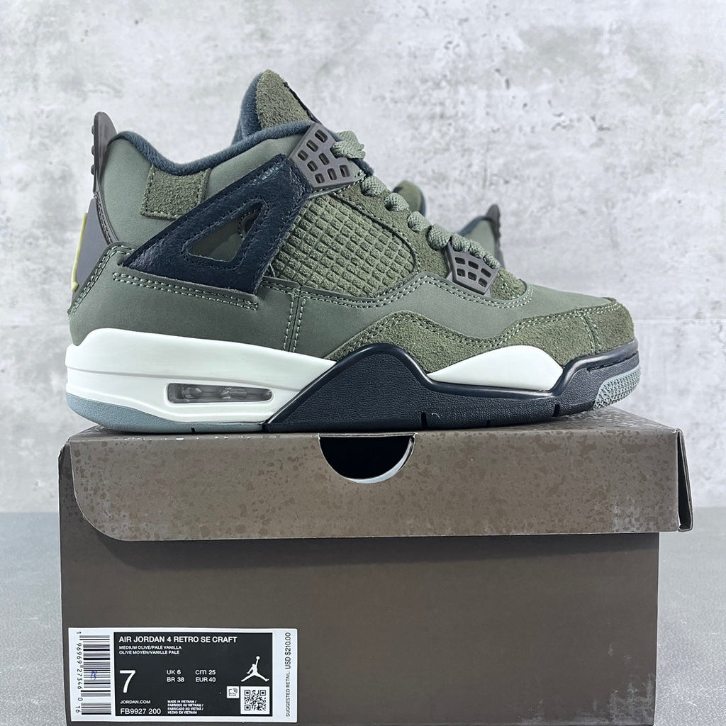Olive and navy high-top sneakers with Air midsole and suede-and-mesh panels
