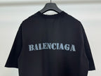 Dark Balenciaga T-shirt with centered logo print, crew neck, short sleeves