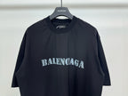 Dark Balenciaga T-shirt with front logo and crew neck detail, short sleeves