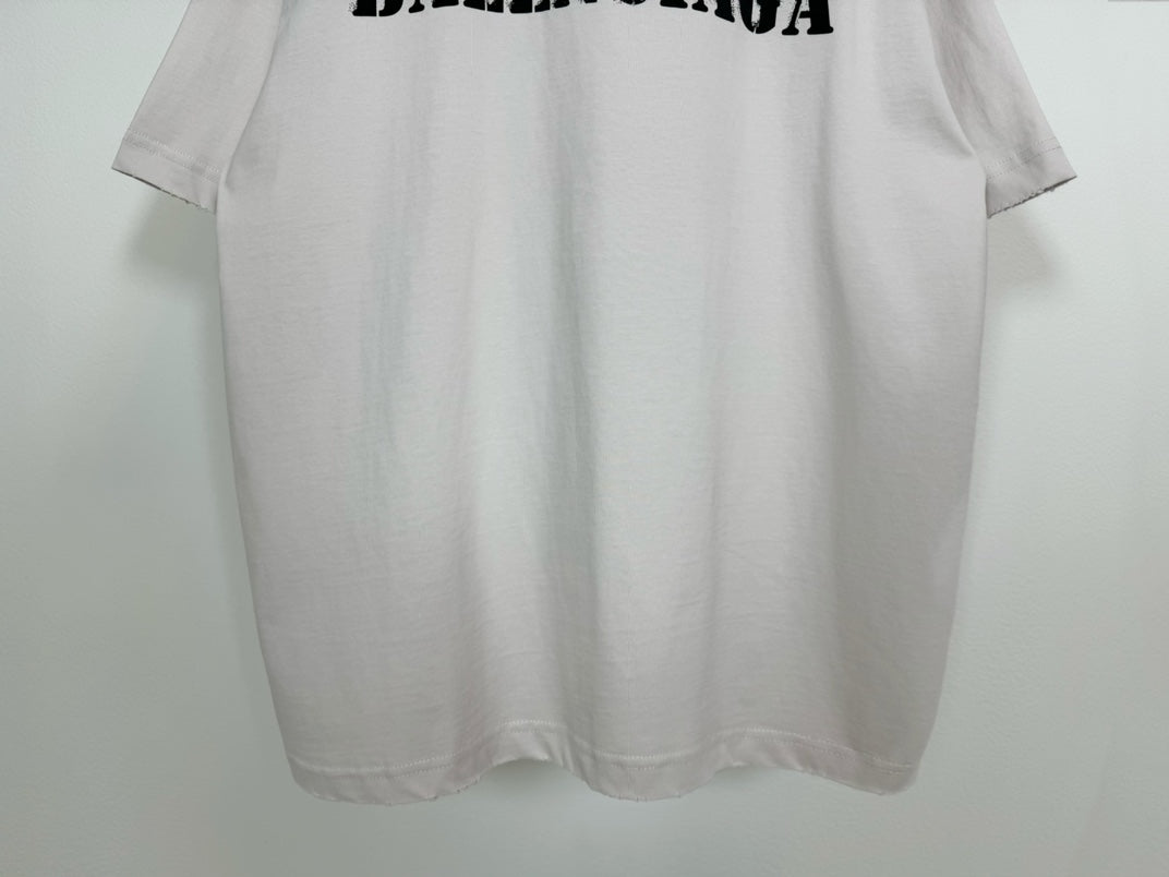 White short-sleeve T-shirt back view with plain lower back area