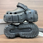 Clog-style sandals outsole, BALENCIAGA logo on tread, dark gray