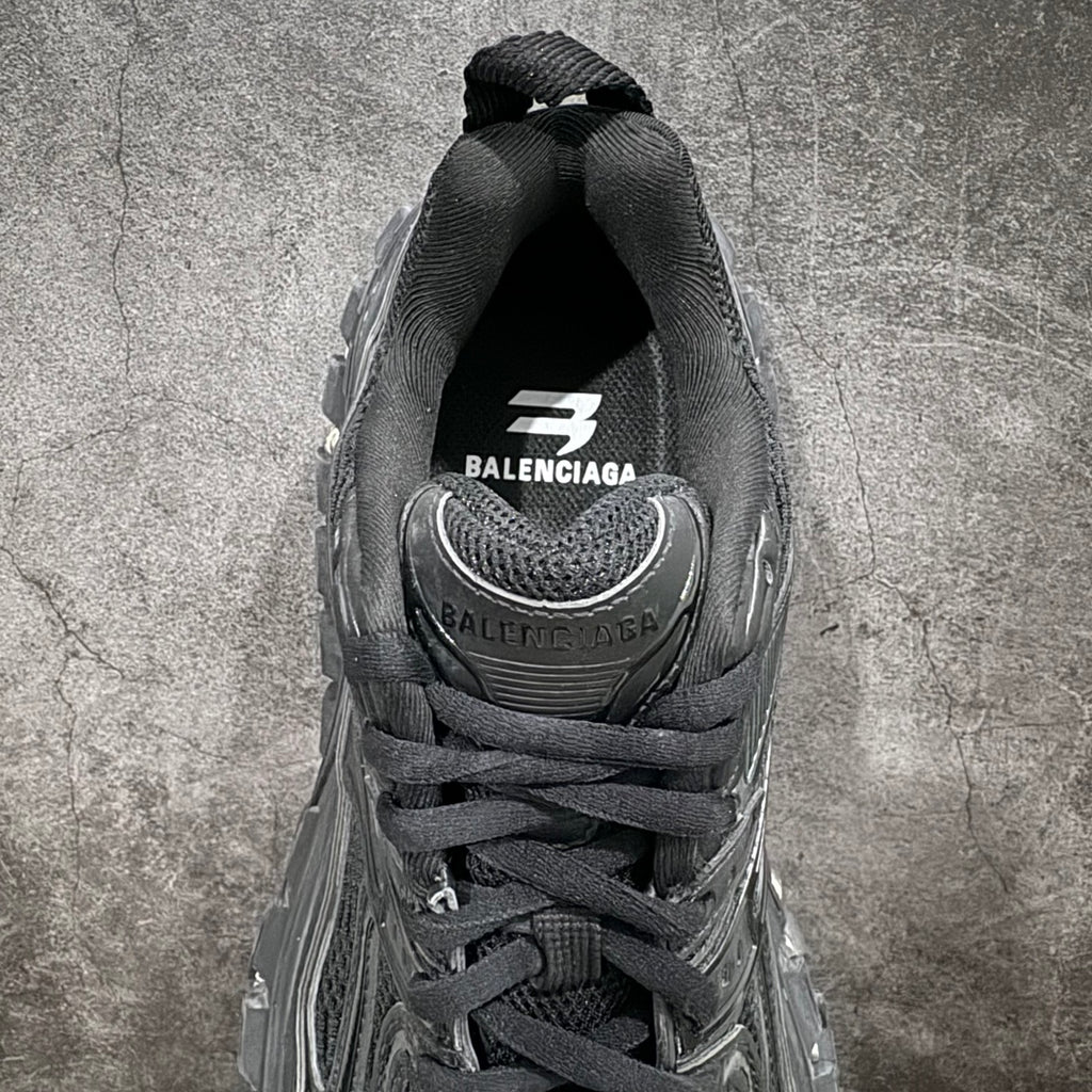 Balenciaga sneaker tongue with BALENCIAGA logo and black mesh lining