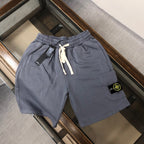 Stone Island shorts, slate blue with white drawstring and side pocket