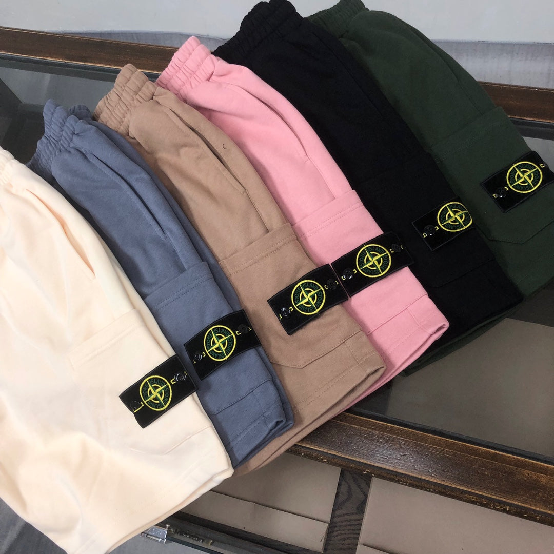 Stone Island shorts in assorted colors with logo patch details