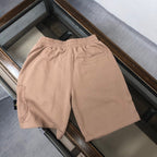 Stone Island beige shorts with elastic waist, side cargo pocket, drawstring