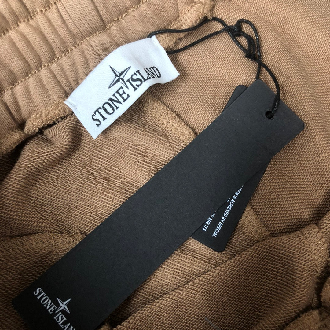 Stone Island beige shorts with inner label and white drawstring cord