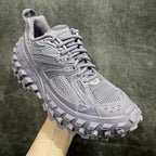 Lilac lace-up sneaker with mesh upper and high-profile lug outsole