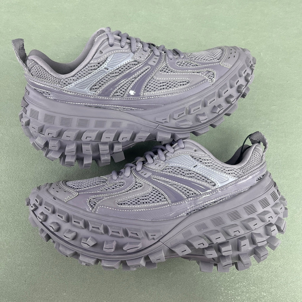Lavender Balenciaga chunky trail sneakers with lace-up mesh upper and tread outsole