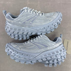 Light gray Balenciaga mesh lace-up sneakers with chunky molded tread sole
