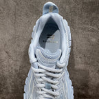 Light blue platform sneaker, inner heel and laces with mesh lining