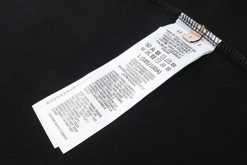 Gucci T-shirt care label at the inner neckline