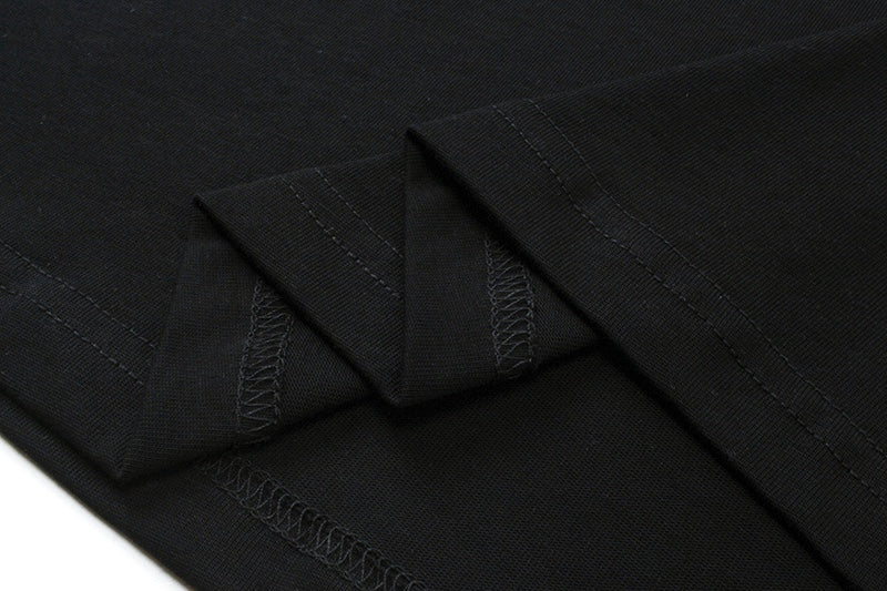 Gucci black T-shirt sleeve seam with fine stitching detail